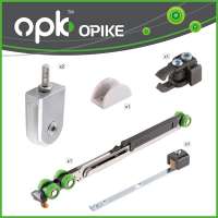 OPK Glass Door Furniture Top Hang Soft Close Damper Slow Motion Sliding Roller